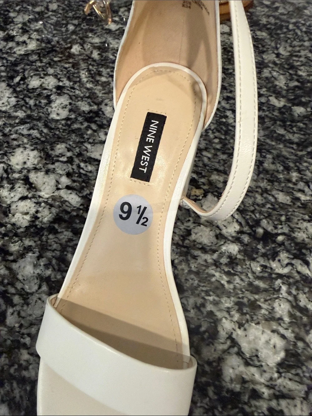 Nine West White Strappy Open-Toe Sandal